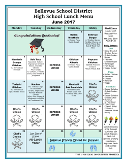 Bellevue School District High School Lunch Menu