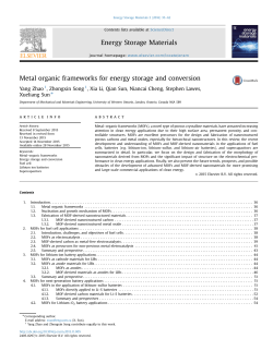 Metal Organic Frameworks for Energy Storage and Conversion