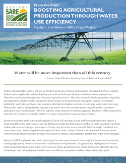 boosting agricultural production through water use efficiency