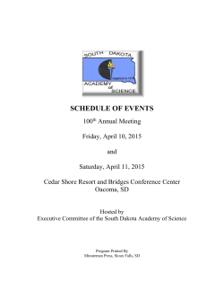 2015 Annual Meeting - South Dakota Academy of Science