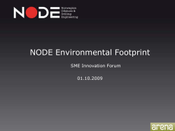 NODE Environmental Footprint - Center for Integrated Operations in