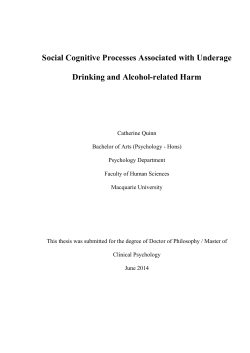 Social Cognitive Processes Associated with Underage Drinking and