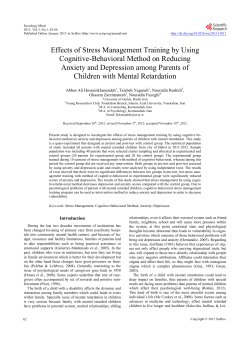 Effects of Stress Management Training by Using Cognitive