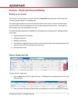 Simple and Advanced Bidding Bidding on an Auction