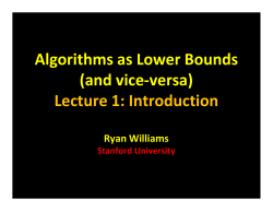 Algorithms as Lower Bounds