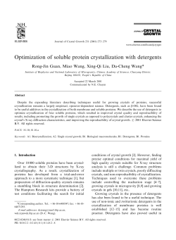 Optimization of soluble protein crystallization with detergents
