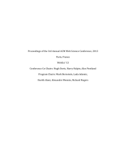 Proceedings of the 3rd Annual ACM Web Science Conference, 2013
