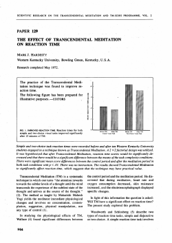 paper 129 the effect of transcendental meditation on reaction time