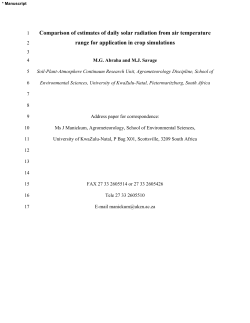 Comparison of estimates of daily solar radiation from air temperature
