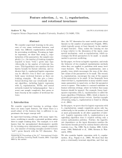 Feature selection, L1 vs. L2 regularization, and rotational invariance