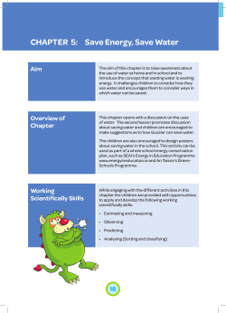 ChaptEr 5: Save Energy, Save Water