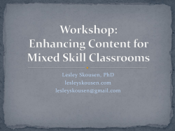 Organization and Function in Online and Blended Learning