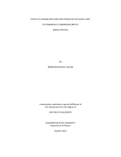 effect of loading rate and peak stress on the elastic limit of