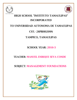2016-3 teacher: manuel enrique seva conde subject: management