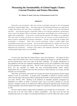 Measuring the Sustainability of Global Supply Chains