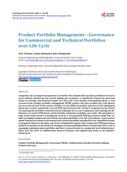 Product Portfolio Management&mdash;Governance for Commercial and
