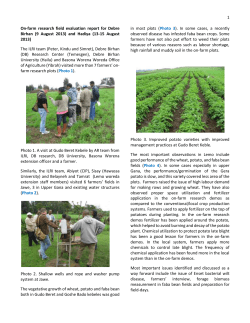 Africa RISING Field visit (Debre Birhan and Lemo)