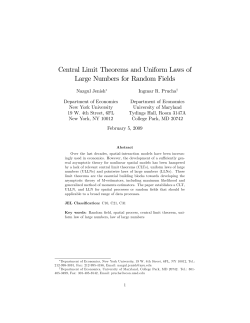 Central Limit Theorems and Uniform Laws of Large Numbers for