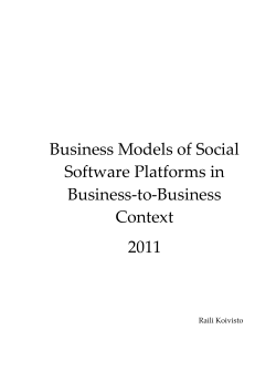 Business Models of Social Software Platforms in B2B