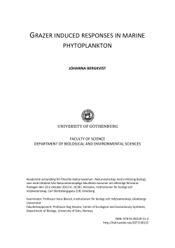 grazer induced responses in marine phytoplankton