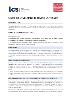Learning outcomes guide - Lean Competency System