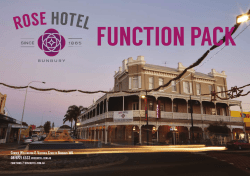 Rose Hotel Function Pack April 2017