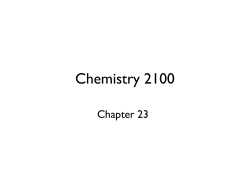 Chemistry 2100 - Bonham Chemistry