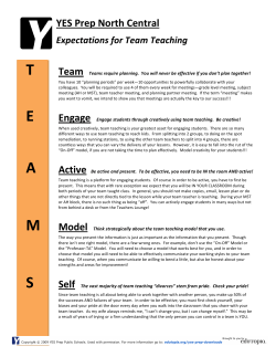 Expectations for Team Teaching