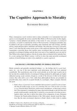 The Cognitive Approach to Morality