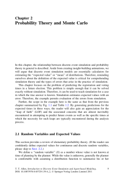 Probability Theory and Monte Carlo