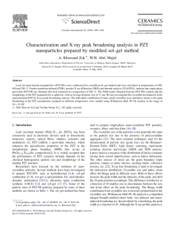 Characterization and X-ray peak broadening