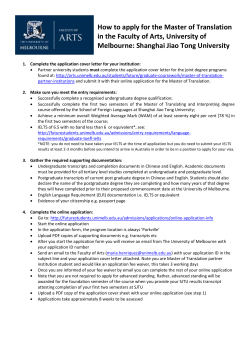 How to apply document - Faculty of Arts