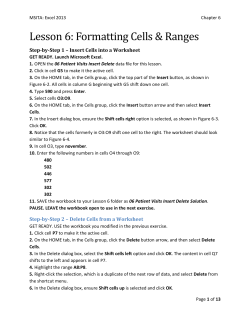 Project 6-2: Apply Cell Styles to a Worksheet