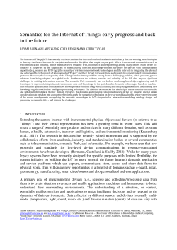 Semantics for the Internet of Things: early
