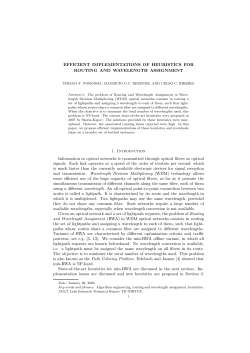 EFFICIENT IMPLEMENTATIONS OF HEURISTICS FOR ROUTING