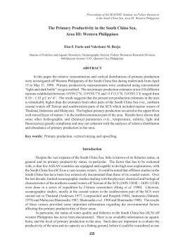 The Primary Productivity in the South China Sea, Area