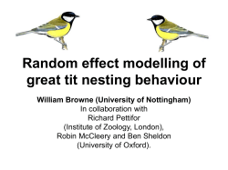 Random effect modelling of great tit nesting behaviour