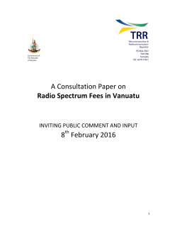 A Consultation Paper on Radio Spectrum Fees in Vanuatu 8