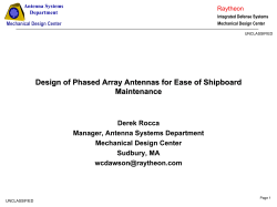 Antenna Systems Department Mechanical Design Center