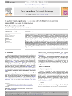 Hepatoprotective potential of aqueous extract of Butea monosperma