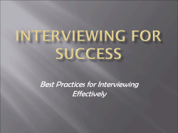 Best Practices for Interviewing Effectively