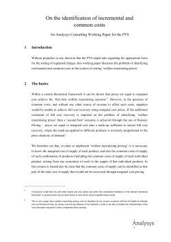 On the identification of incremental and common costs