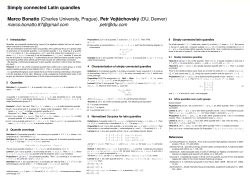 Simply connected Latin quandles Marco Bonatto (Charles University