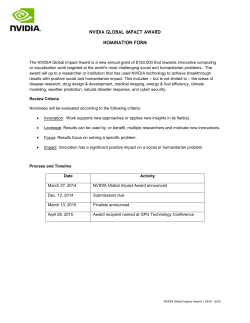 NVIDIA GLOBAL IMPACT AWARD NOMINATION FORM The NVIDIA