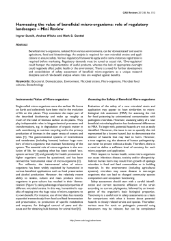 Harnessing the value of beneficial micro-organisms