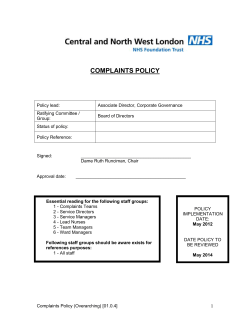 1. This policy applies to all complaints received across the Trust