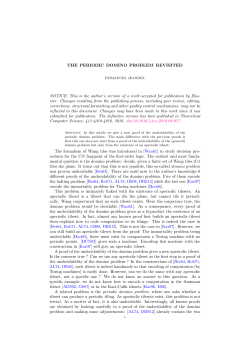 THE PERIODIC DOMINO PROBLEM REVISITED NOTICE: This is