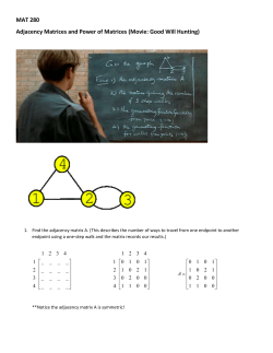 MAT 280 Adjacency Matrices and Power of Matrices