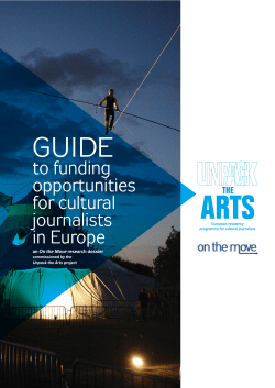 Guide To Funding Opportunities for Cultural Journalists in Europe