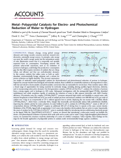 and Photochemical Reduction of Water to Hydrogen